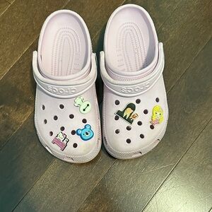 CROCS Kids Pastel Pink Clogs with Fun Charms